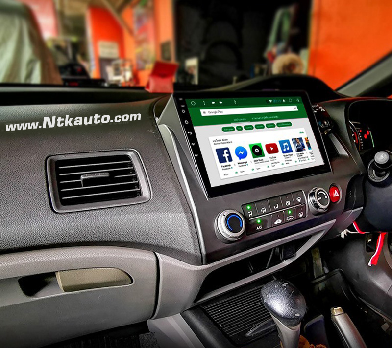 จอ Android Honda Civic FD 2006-2011 หน้าจอ 10.1 นิ้ว จอ IPS HD กระจกกันรอย 2.5D Glass