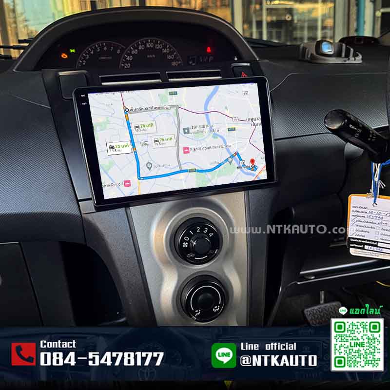 จอ Android ตรงรุ่น Toyota Yaris โฉมปี 2006-2012 หน้าจอ 9 นิ้ว จอ IPS HD กระจกกันรอย 2.5D Glass