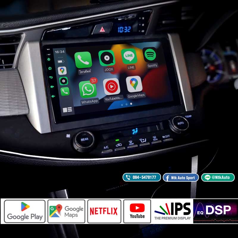 จอแอนดรอย Toyota Innova โฉมปี 2016-2020 หน้าจอ 9 นิ้ว ตรงรุ่น จอ IPS HD จอกระจกกันรอย 2.5 D Glass
