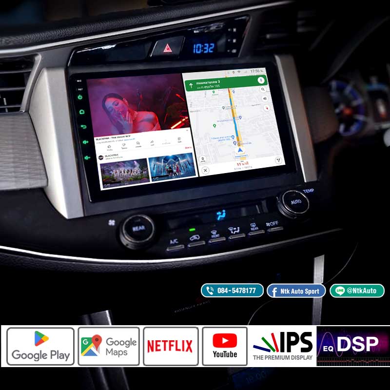 จอแอนดรอย Toyota Innova โฉมปี 2016-2020 หน้าจอ 9 นิ้ว ตรงรุ่น จอ IPS HD จอกระจกกันรอย 2.5 D Glass