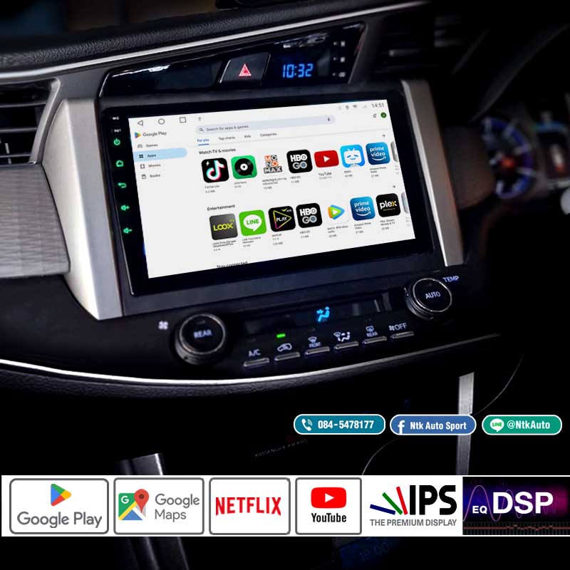 จอแอนดรอย Toyota Innova โฉมปี 2016-2020 หน้าจอ 9 นิ้ว ตรงรุ่น จอ IPS HD จอกระจกกันรอย 2.5 D Glass