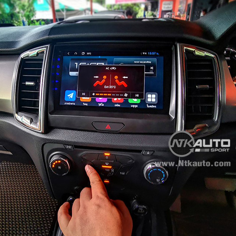 จอ Android ตรงรุ่น Ford Ranger XLT/XL+ หน้าจอ 9 นิ้ว ตรงรุ่น จอ IPS HD กระจกกันรอย 2.5D Glass 