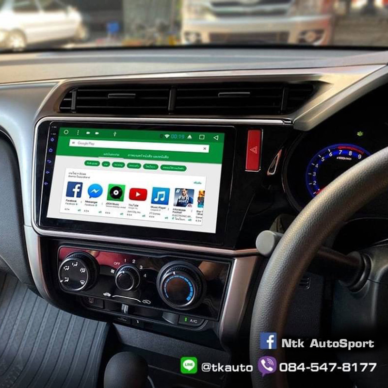 จอ Android ตรงรุ่น Honda City 2014up หน้าจอ 10.1 นิ้ว จอ IPS HD กระจกกันรอย 2.5D Glass