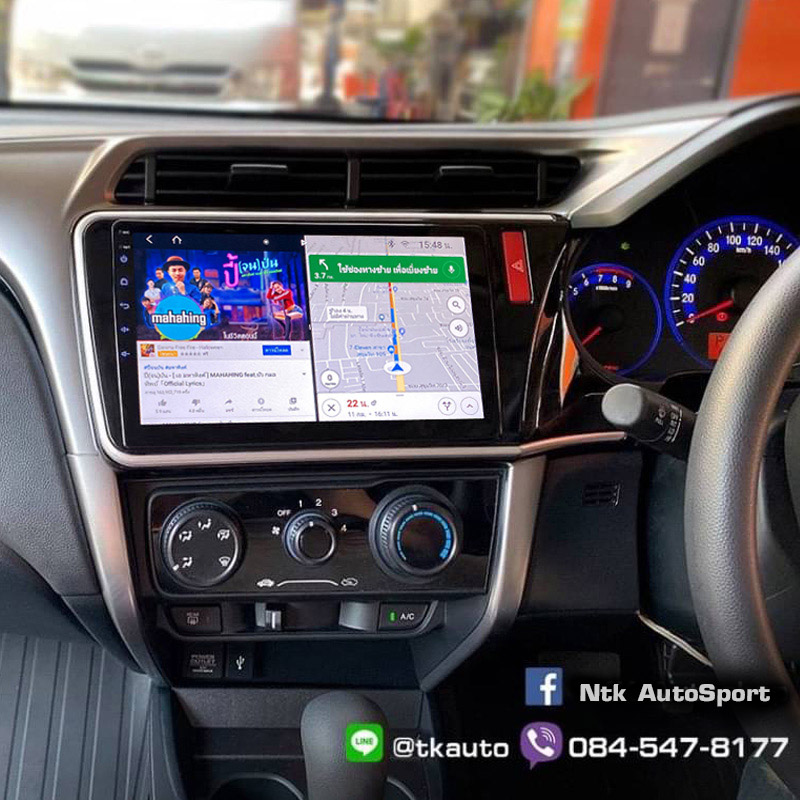 จอ Android ตรงรุ่น Honda City 2014up หน้าจอ 10.1 นิ้ว จอ IPS HD กระจกกันรอย 2.5D Glass