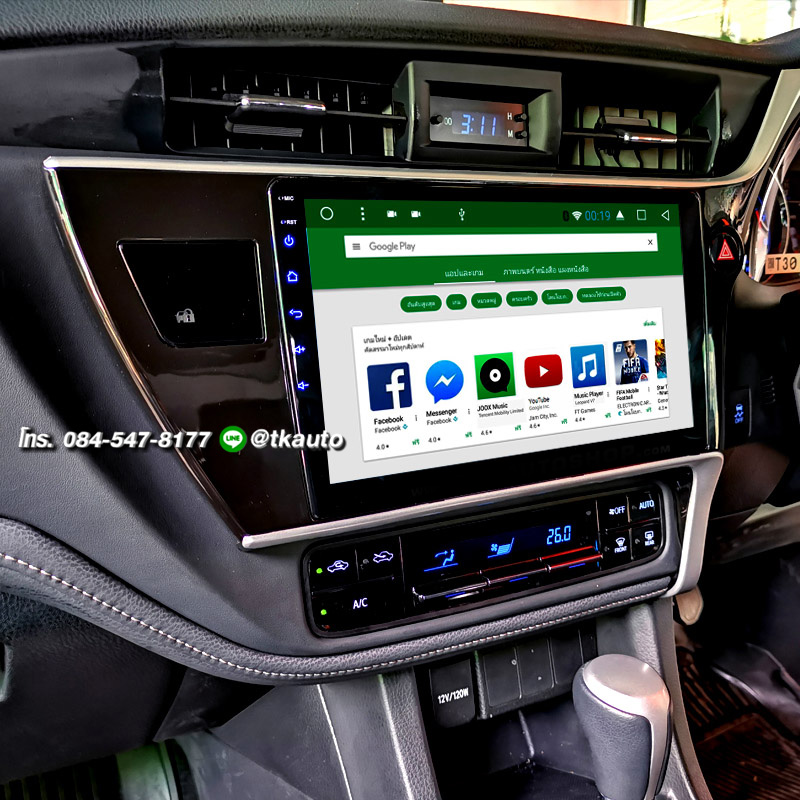 จอ Android ตรงรุ่น Toyota Altis โฉมปี 2017 -2019 หน้าจอ 10.1 นิ้ว จอ IPS HD กระจกกันรอย 2.5D Glass