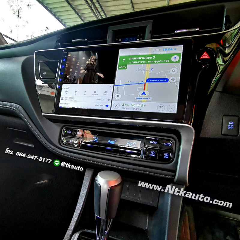 จอ Android ตรงรุ่น Toyota Altis โฉมปี 2017 -2019 หน้าจอ 10.1 นิ้ว จอ IPS HD กระจกกันรอย 2.5D Glass