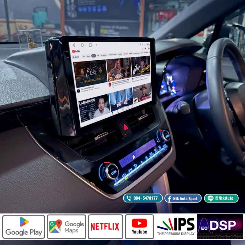 จอ Android ตรงรุ่น Toyota Altis 2020 up หน้าจอ 10.1 นิ้ว จอ IPS HD กระจกกันรอย 2.5D Glass