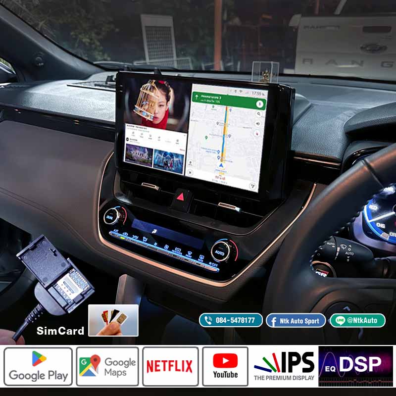 จอ Android ตรงรุ่น Toyota Altis 2020 up หน้าจอ 10.1 นิ้ว จอ IPS HD กระจกกันรอย 2.5D Glass